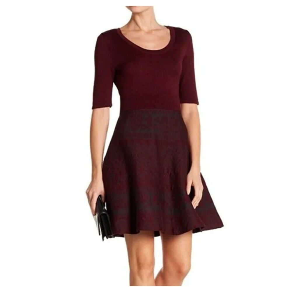 Nina Leonard Knit Skater Dress